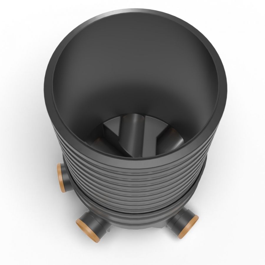 Inspection Chamber Set - 450mm Diameter x 960mm Depth with 110mm Channel & 110mm Inlets