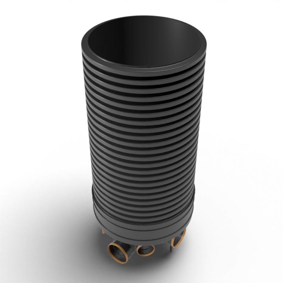 Inspection Chamber Set - 600mm Diameter x 1960mm Depth with 160mm Channel & 110mm Inlets