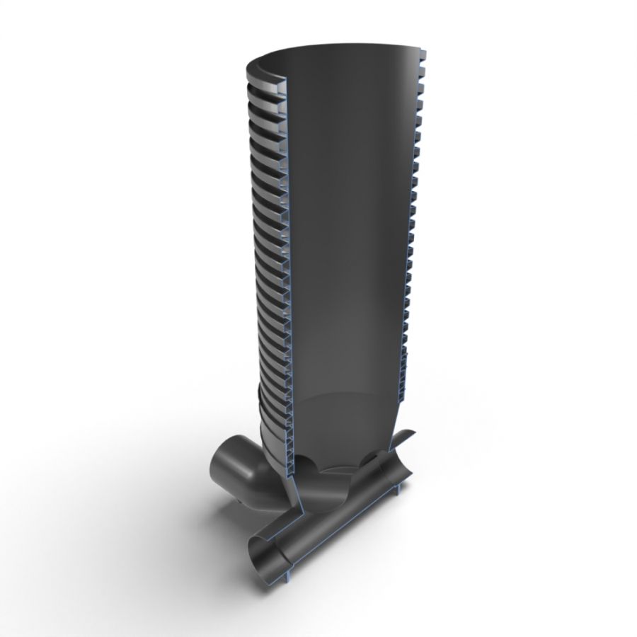 Inspection Chamber Set - 600mm Diameter x 1960mm Depth with 225mm Channel & 225mm Inlets