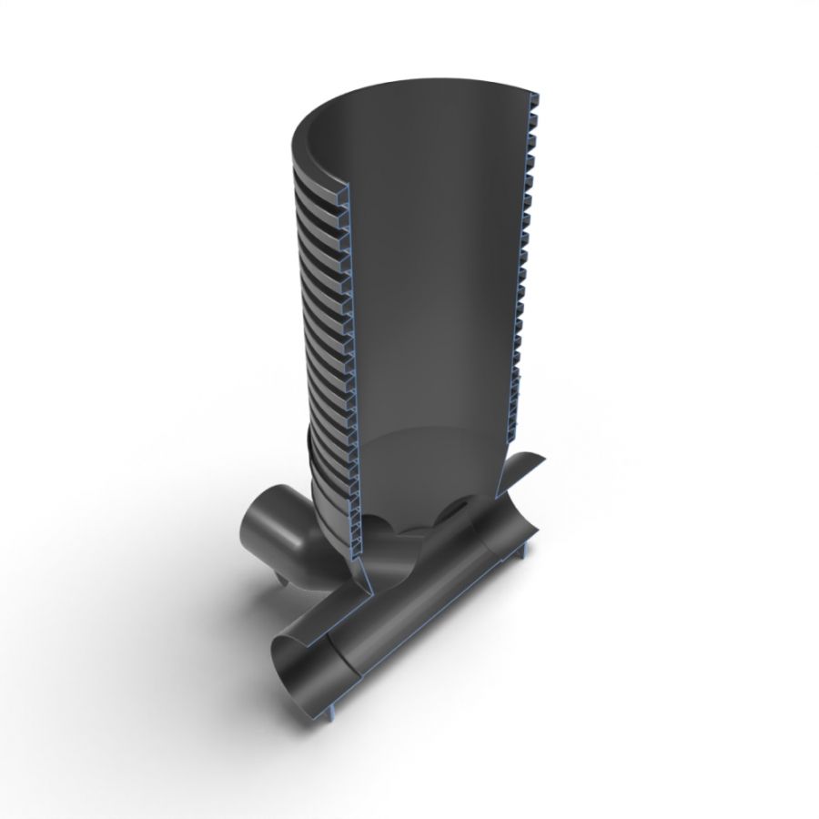 Inspection Chamber Set - 600mm Diameter x 1595mm Depth with 300mm Channel & 225mm Inlets