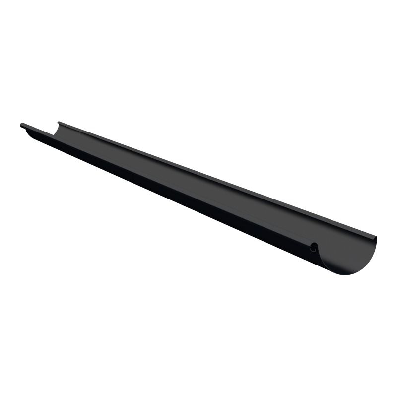 Lindab Half Round Aluminium Gutter - 125mm x 3mtr Black