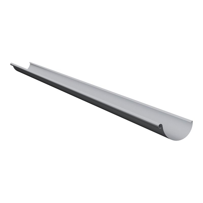 Lindab Half Round Aluminium Gutter - 125mm x 3mtr Silver Metallic