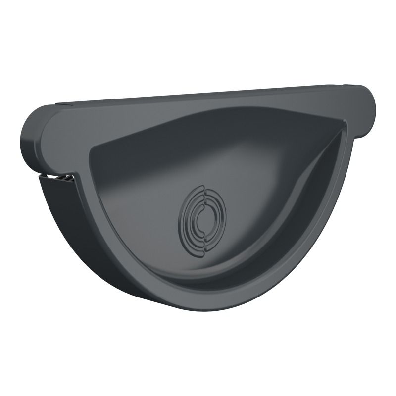 Lindab Aluminium Gutter Self-Locking Stop End - 125mm Anthracite Grey