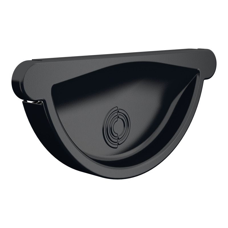 Lindab Aluminium Gutter Self-Locking Stop End - 150mm Black