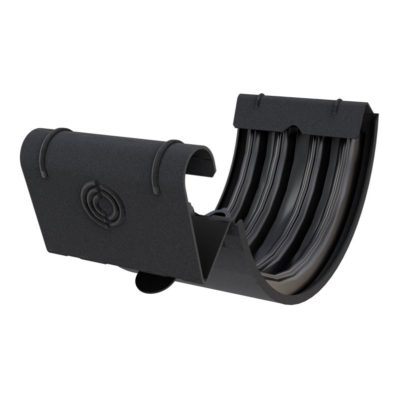 Lindab Aluminium Gutter Union with Rubber Seal - 125mm Anthracite Grey