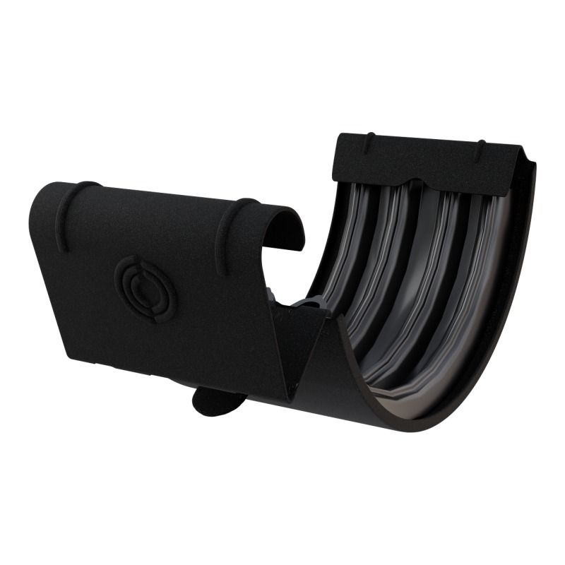 Lindab Aluminium Gutter Union with Rubber Seal - 150mm Black