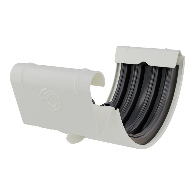 Lindab Aluminium Gutter Union with Rubber Seal - 150mm White