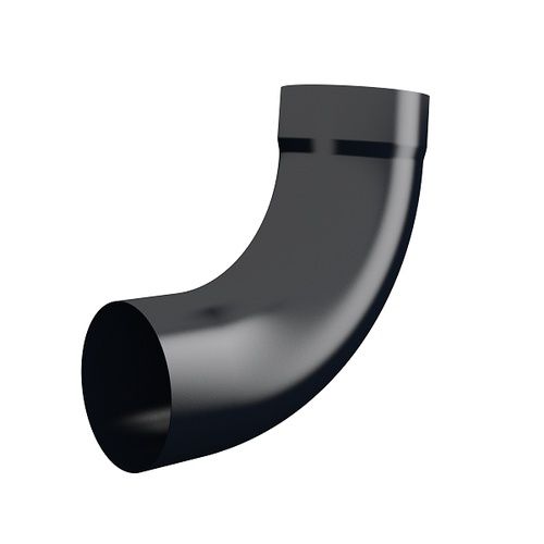 Lindab Steel Downpipe Bend with Socket 85 - 87mm Black