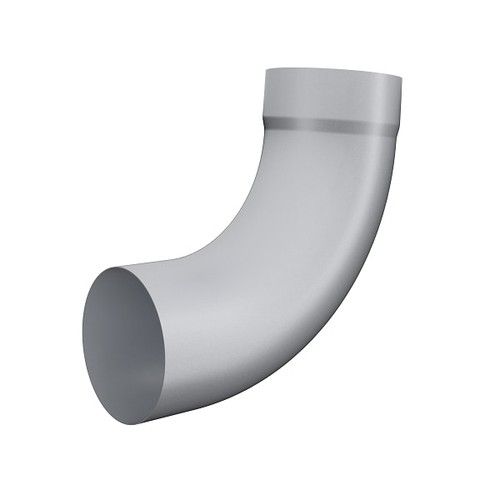 Lindab Steel Downpipe Bend with Socket 85 - 87mm Silver Metallic