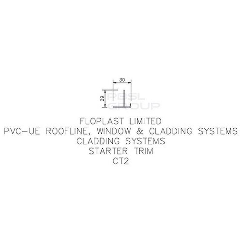 FloPlast Shiplap Cladding Starter Trim - 5mtr Anthracite Grey Woodgrain