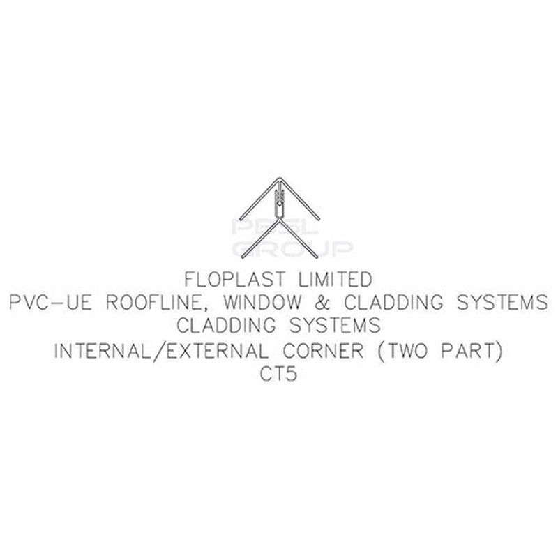 FloPlast Shiplap Cladding External Corner - 5mtr Black Ash Woodgrain