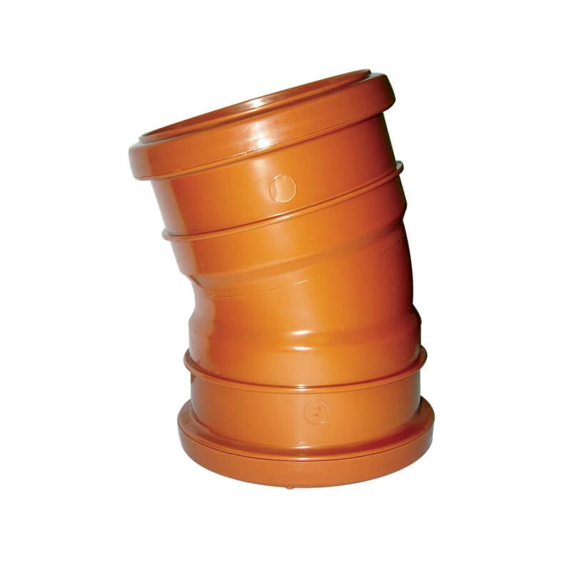 FloPlast Drainage Bend Double Socket - 15 Degree x 110mm