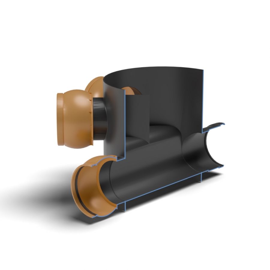 FloPlast Inspection Chamber Base 5 Adjustable Inlets - 45 Degree x 300mm Diameter