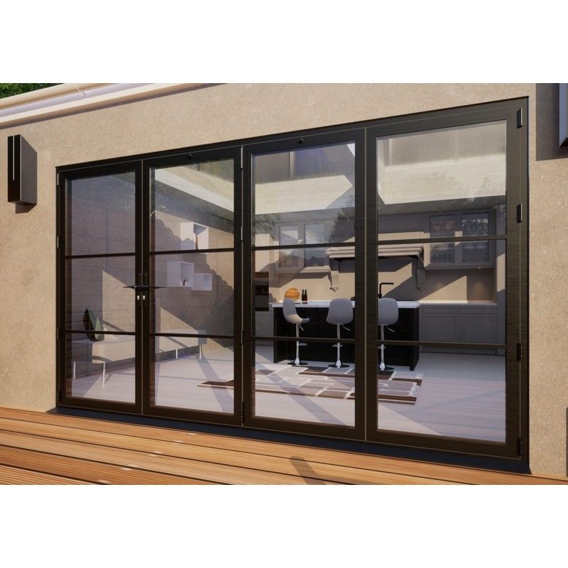 Heritage Aluminium Bifold Door - 3600mm Grey - 1 Left 3 Right