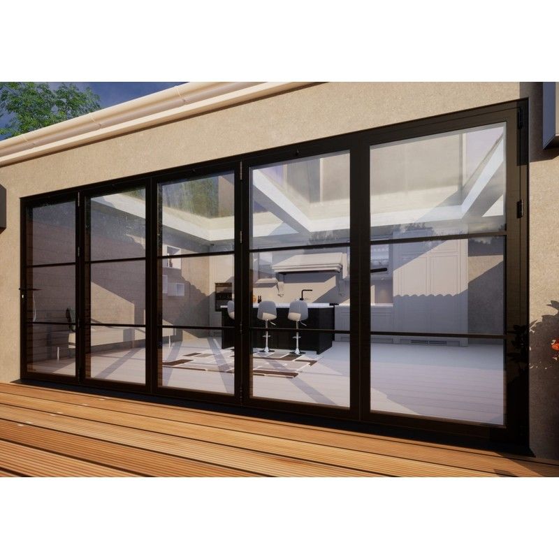 Heritage Aluminium Bifold Door - 4800mm Black - 5 Right