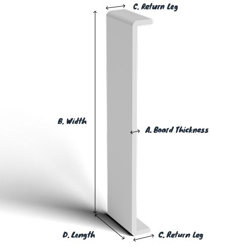 410mm White Fascia Capping Box End Board - 10mm x 1.25mtr