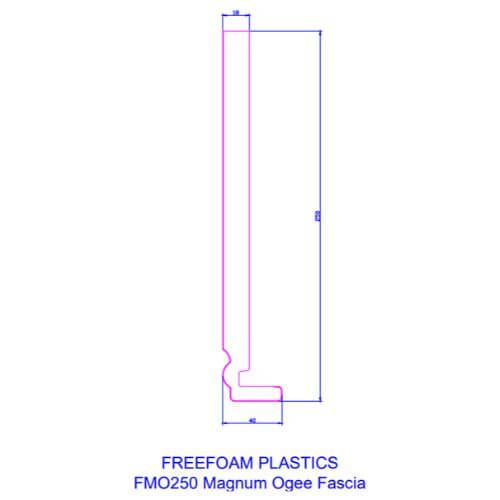 250mm White Ogee Fascia Board - 18mm x 5mtr