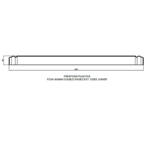 White Ogee Fascia Corner Double Ended - 604mm