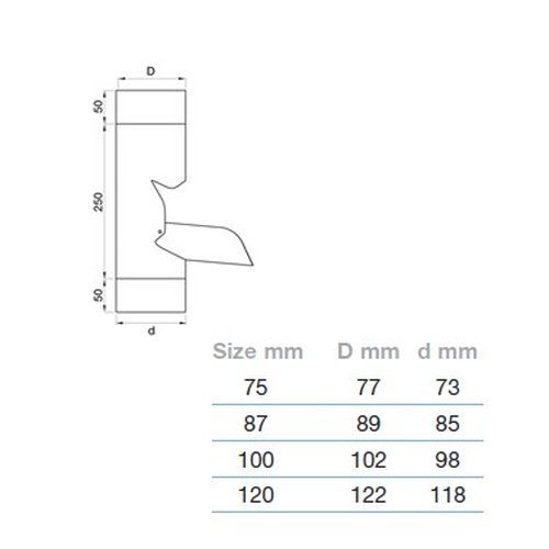 Lindab Steel Adjustable Diverter - 87mm Silver Metallic