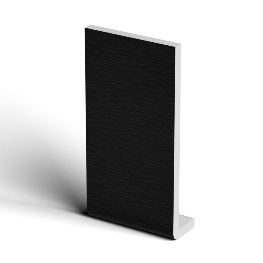 200mm Black Ash Woodgrain Fascia Capping Board - 10mm x 5mtr