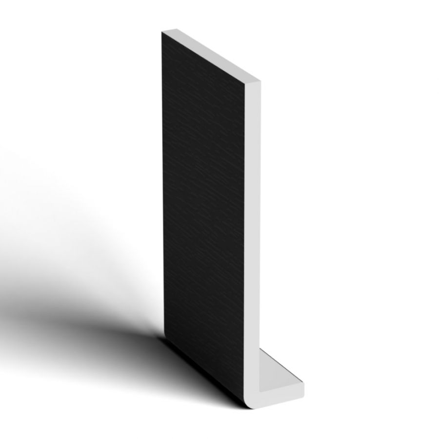 200mm Black Ash Woodgrain Fascia Capping Board - 10mm x 5mtr