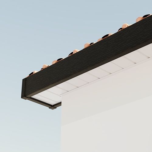 400mm Black Ash Woodgrain Fascia Capping Box End Board - 10mm x 1.25mtr