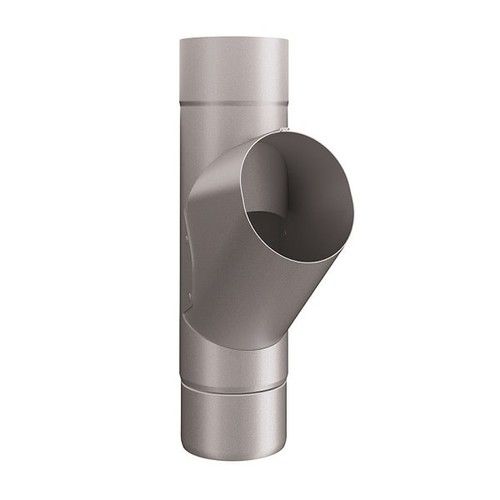 Lindab Steel Downpipe Branch 100mm - 100mm Silver Metallic