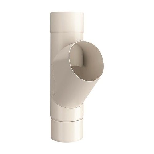 Lindab Steel Downpipe Branch 100mm - 100mm Antique White