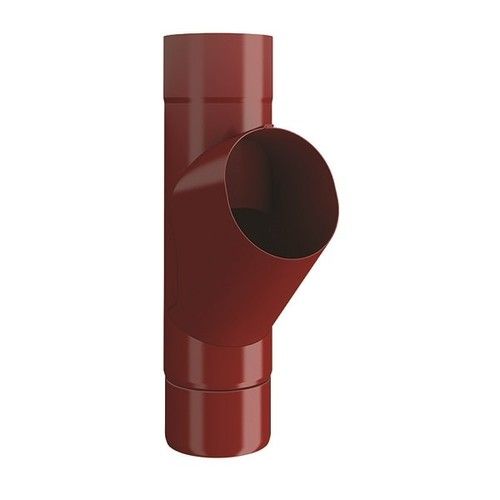 Lindab Steel Downpipe Branch 87mm - 87mm Dark Red