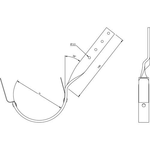 Lindab Steel Gutter Side Fix Rafter Bracket - 150mm Tile Red