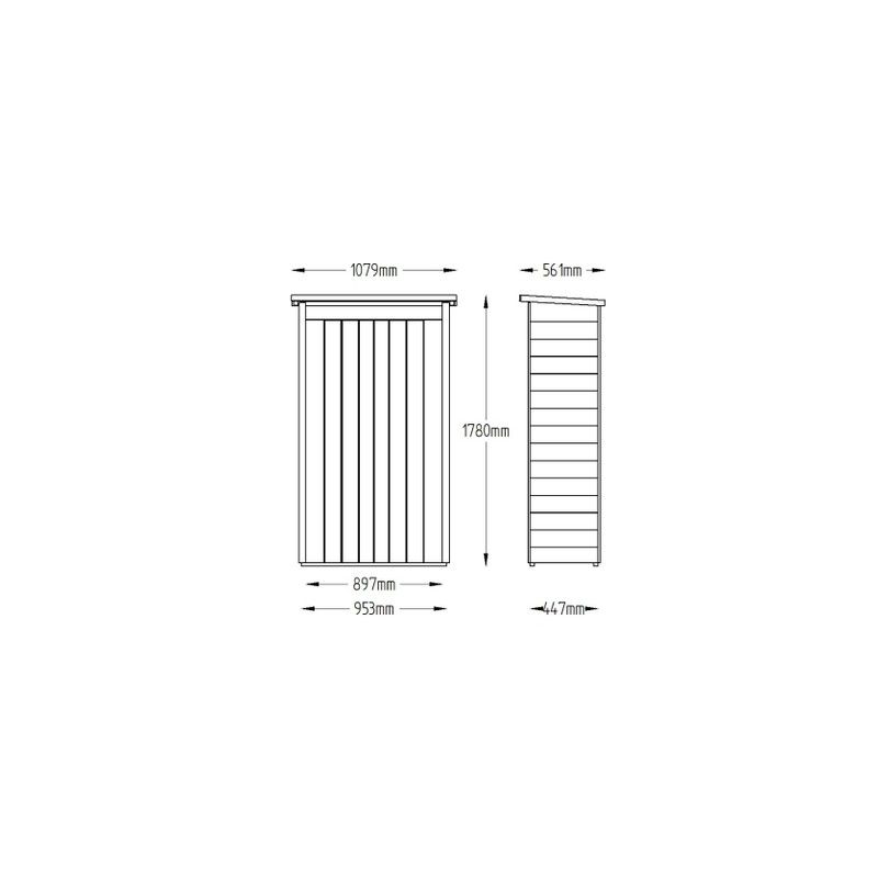 Pressure Treated Pent Tall Garden Store - 5'10