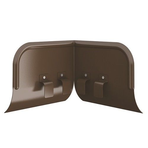 Lindab Steel Gutter Corner Overflow Protector - Brown