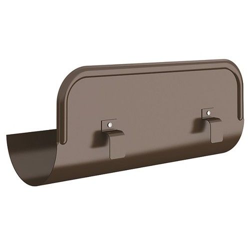 Lindab Steel Gutter Straight Overflow Protector - 150mm Brown