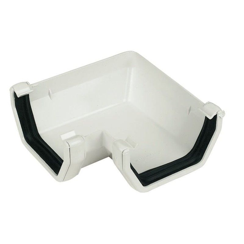 FloPlast Square Gutter Angle - 90 Degree x 114mm White