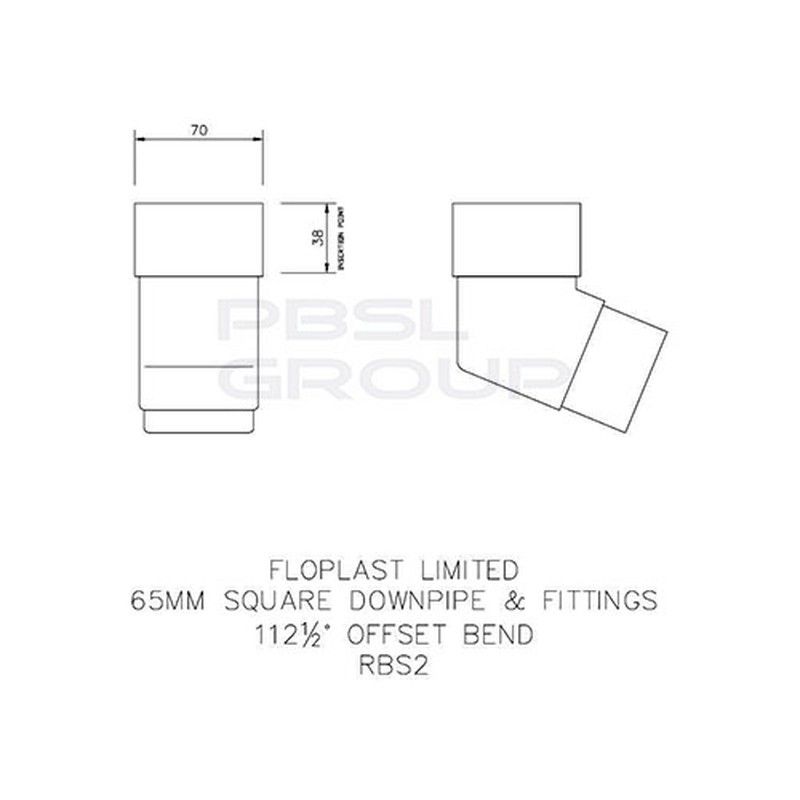 FloPlast Square Downpipe Offset Bend - 112 Degree Brown