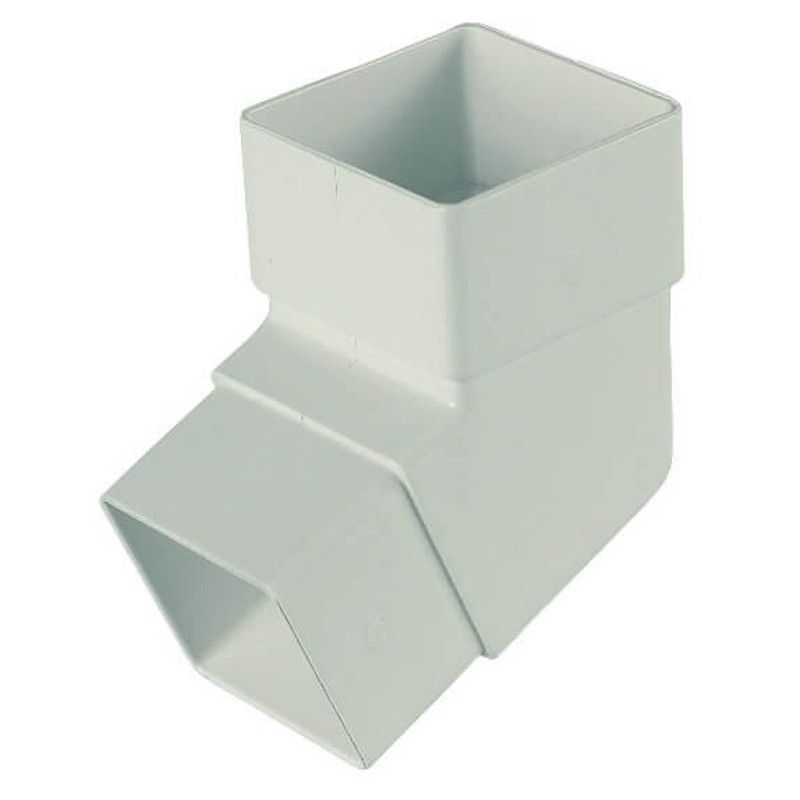 FloPlast Square Downpipe Offset Bend - 112 Degree White