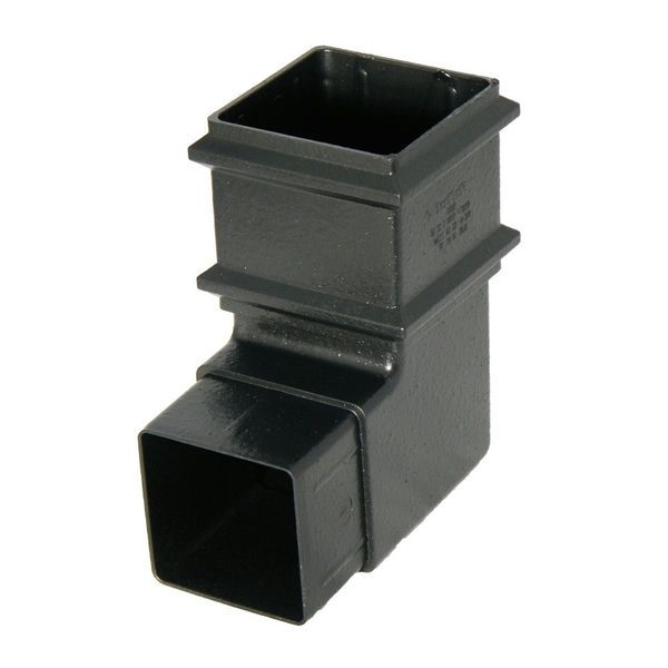 FloPlast Cast Iron Effect Square Downpipe Bend - 92.5 Degree x 65mm