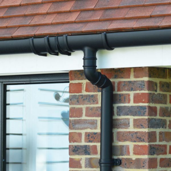 FloPlast Cast Iron Effect Ogee Gutter External Stopend Left Hand - 110mm x 80mm