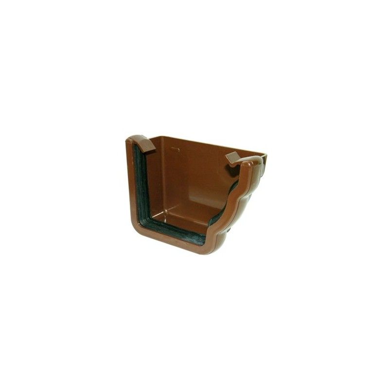 FloPlast Ogee Gutter External Stopend Right Hand - 110mm x 80mm Brown