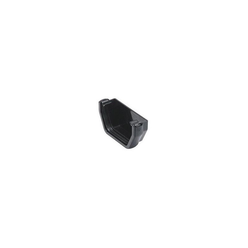 FloPlast Square Gutter External Stopend - 114mm Black - Pack of 2
