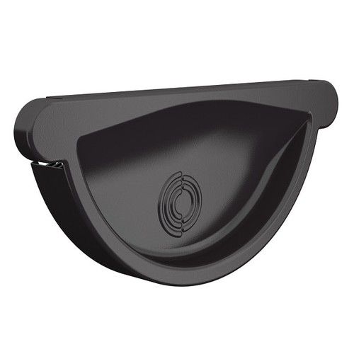 Lindab Steel Gutter Self-Locking Stop End - 150mm Coffee Brown