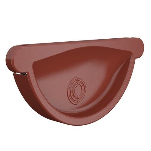 Lindab Steel Gutter Self-Locking Stop End - 150mm Tile Red