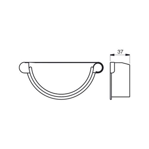 Lindab Steel Gutter Right Hand Stop End - 190mm Dark Red