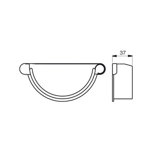 Lindab Magestic Steel Gutter Left Hand Stop End - 190mm Galvanised