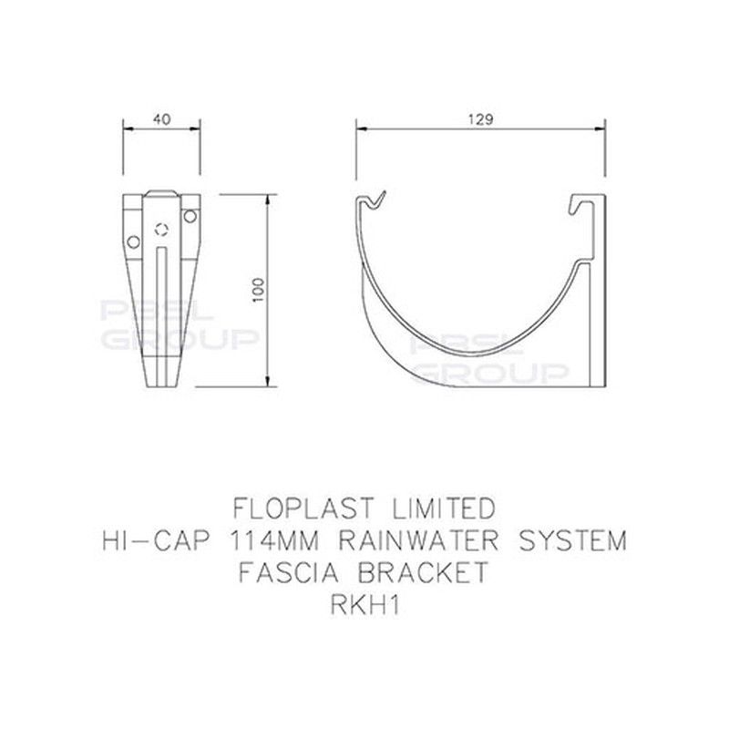FloPlast Deepflow/ Hi-Cap Gutter Fascia Bracket - 115mm x 75mm Anthracite Grey