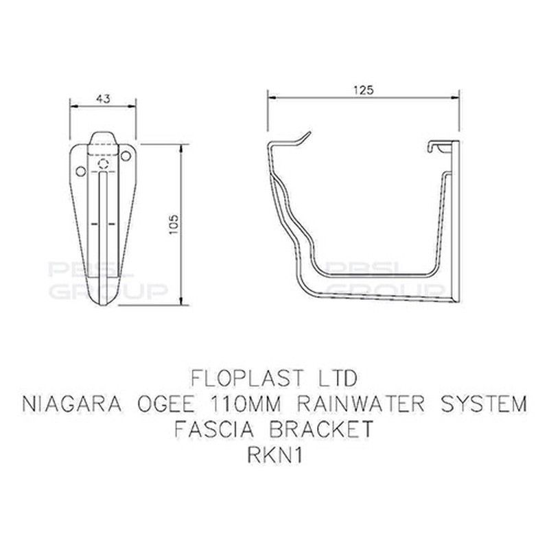 FloPlast Ogee Gutter Fascia Bracket - 110mm x 80mm Brown