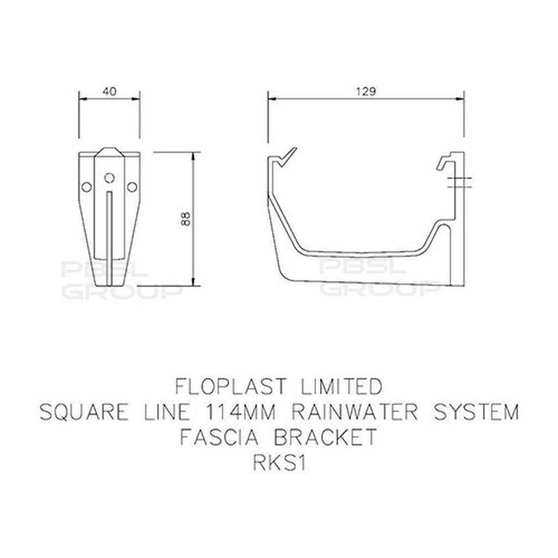 FloPlast Square Gutter Fascia Bracket - 114mm White