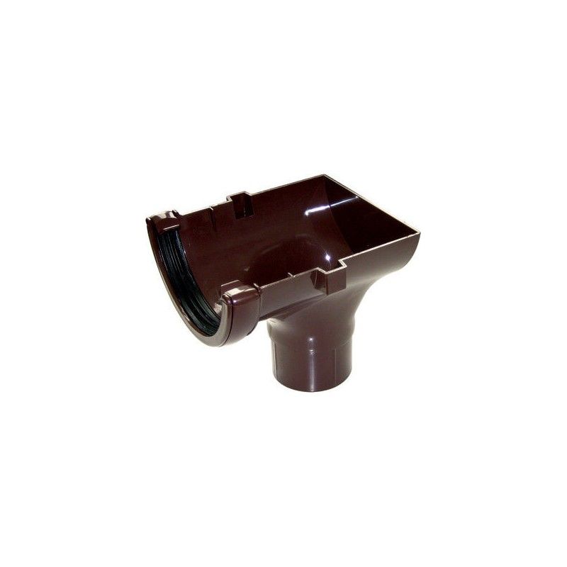 FloPlast Mini Gutter Stopend Outlet - 76mm Brown