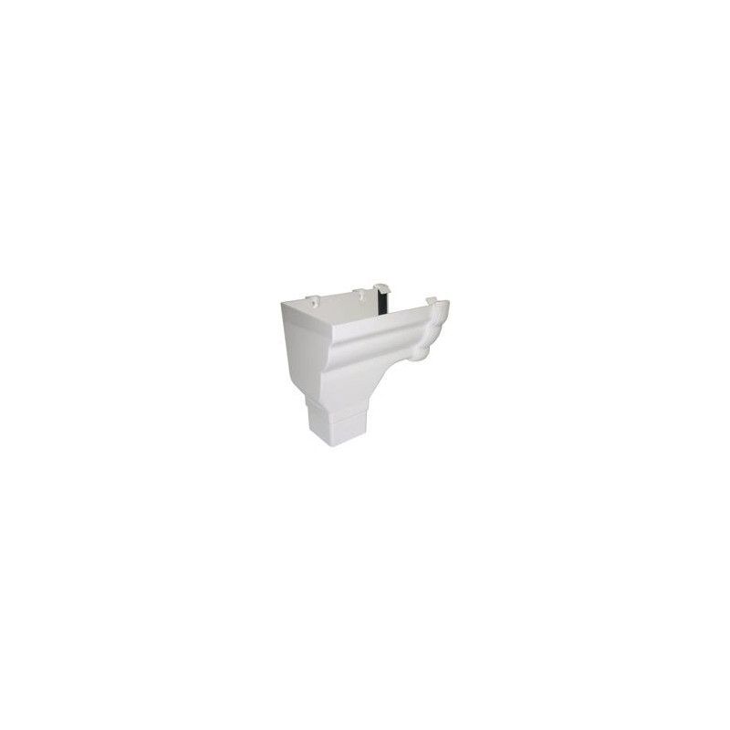 FloPlast Ogee Gutter Stopend Outlet Left Hand - 110mm x 80mm White