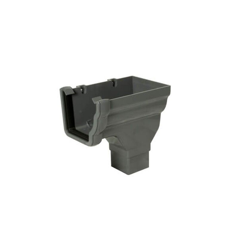 FloPlast Ogee Gutter Stopend Outlet Right Hand - 110mm x 80mm Anthracite Grey